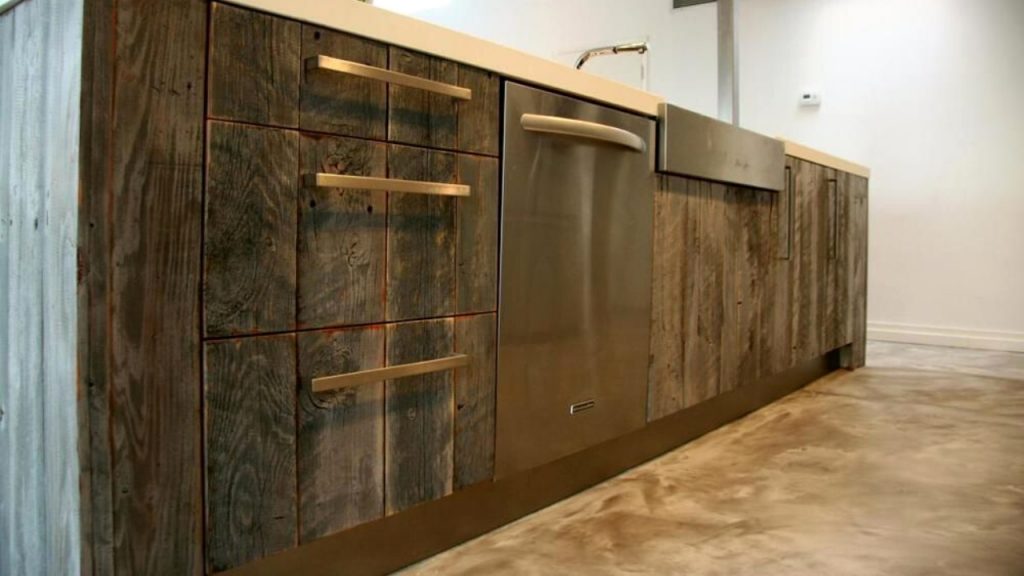 reclaimed wood kitchen cabinets