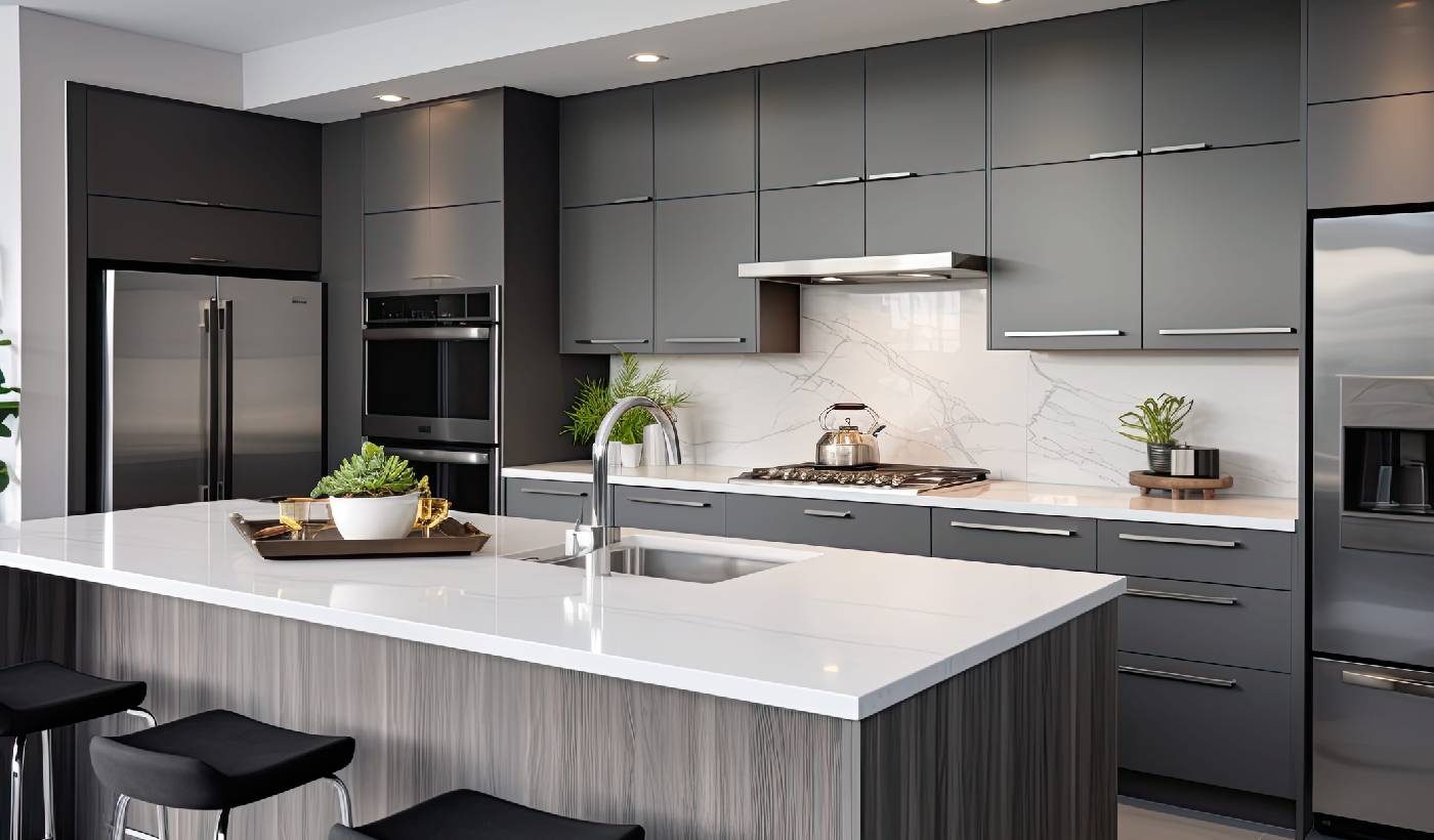 Luxury home remodeling with custom modern kitchen design