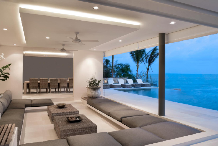Luxury waterfront home addition with private ocean deck